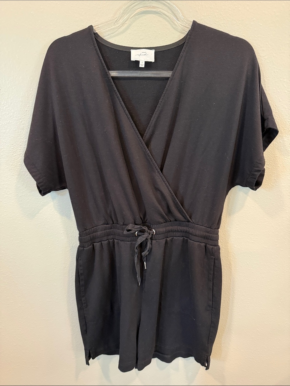Soma Black Wrap-Front Kids One Piece Romper